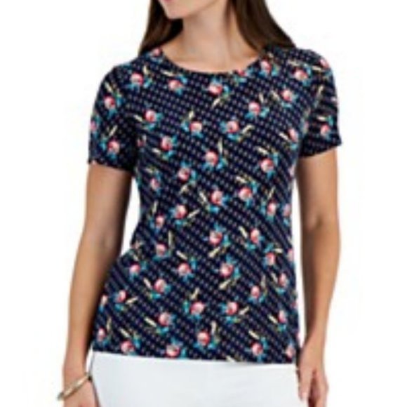 JM Collection Shifting Floral Top NWT - Picture 1 of 4